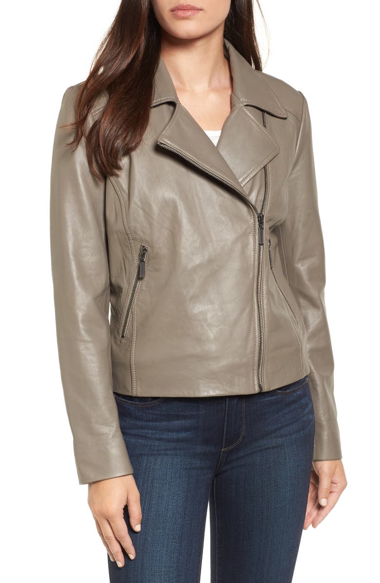Halogen<sup>®</sup> Leather Moto Jacket, Alternate, color, 