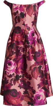 Julia Jordan Floral Off the Shoulder Cocktail Dress