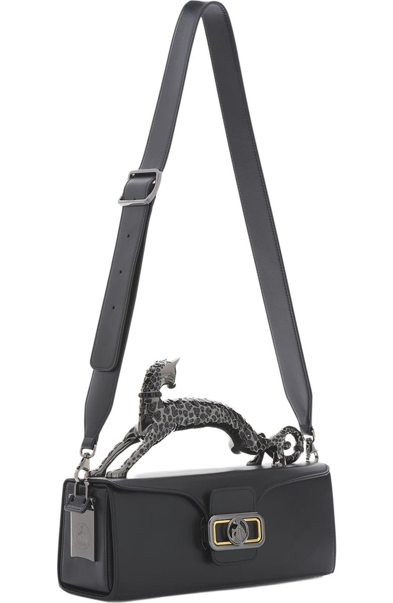 Lanvin Medium Pencil Cat Leather Bag, Alternate, color, Black