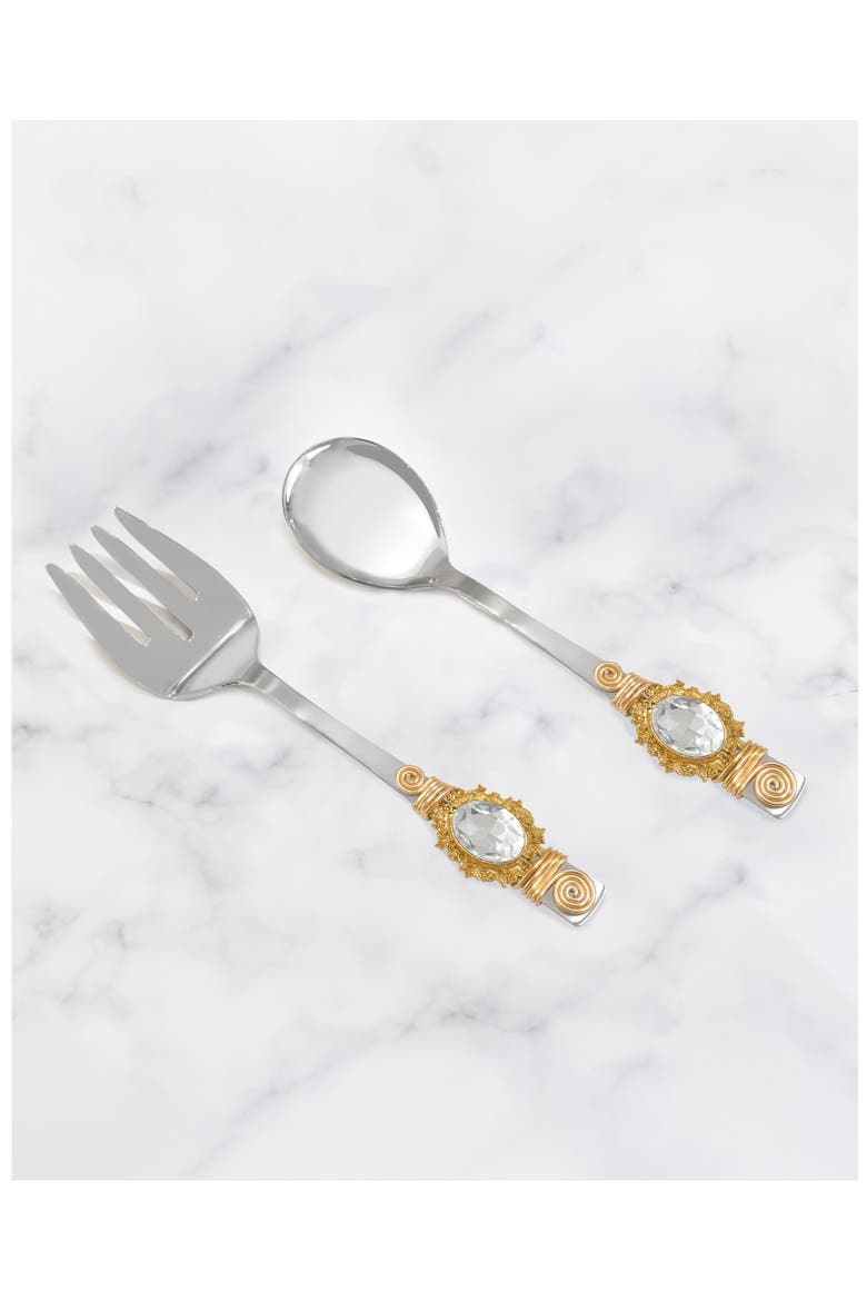 Stella Luna Constellation Embellished 2-Piece Salad Serving Set, Alternate, color, WHITE