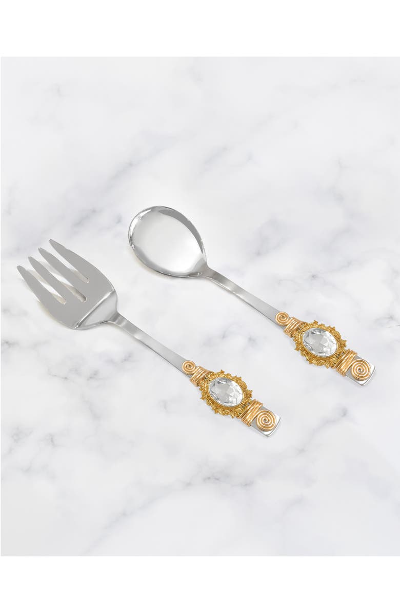Tiramisu Stella Luna Constellation Embellished 2-Piece Salad Serving Set, Alternate, color, White