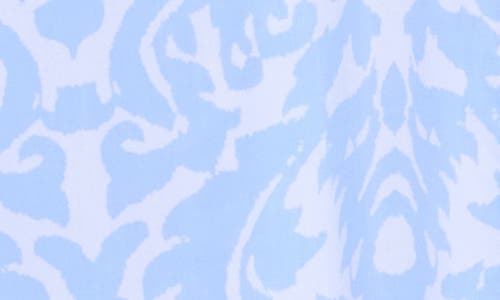 Ellen Tracy Dolman Sleeve Tie Hem Top In Baby Blue Damask