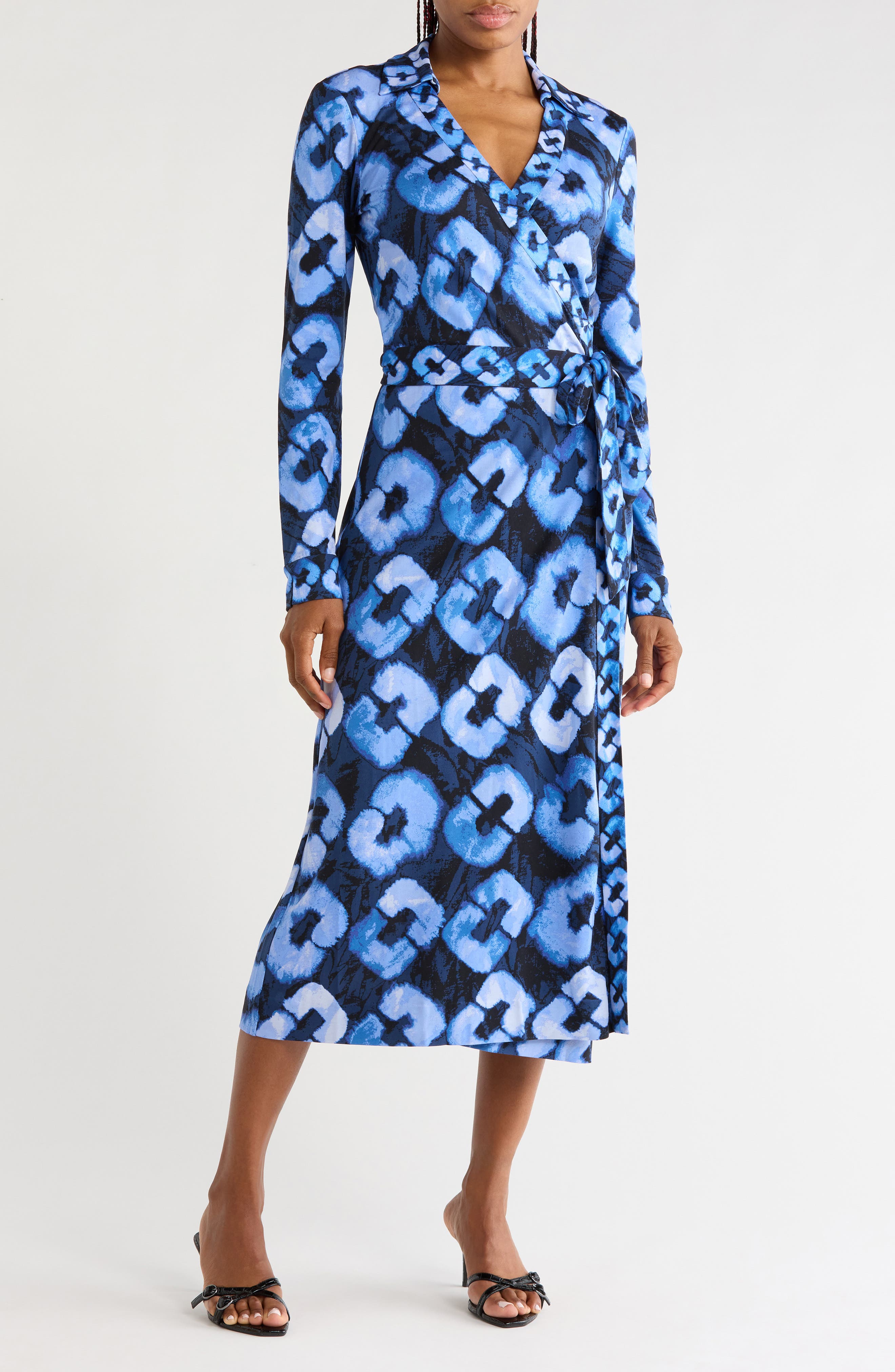 Abigail Silk Jersey Wrap Midi Dress