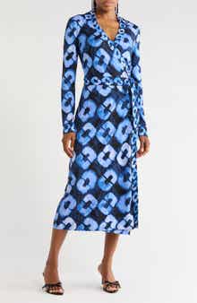 Abigail Silk Jersey Wrap Midi Dress