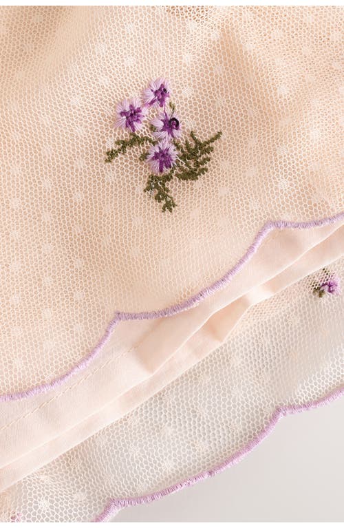 Next Kids' Dobby Mesh Party Dress In Neutral