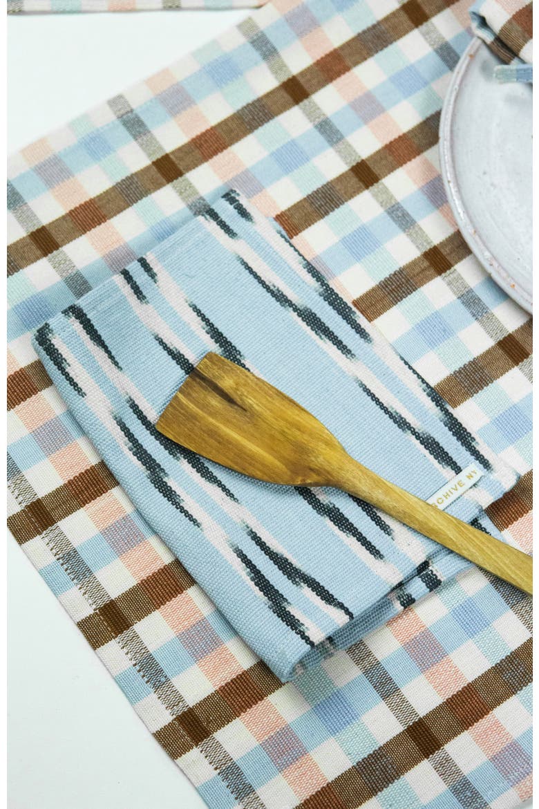 Handwoven Classic Plaid Cotton Placemats, Set of 4, Alternate, color, Brown