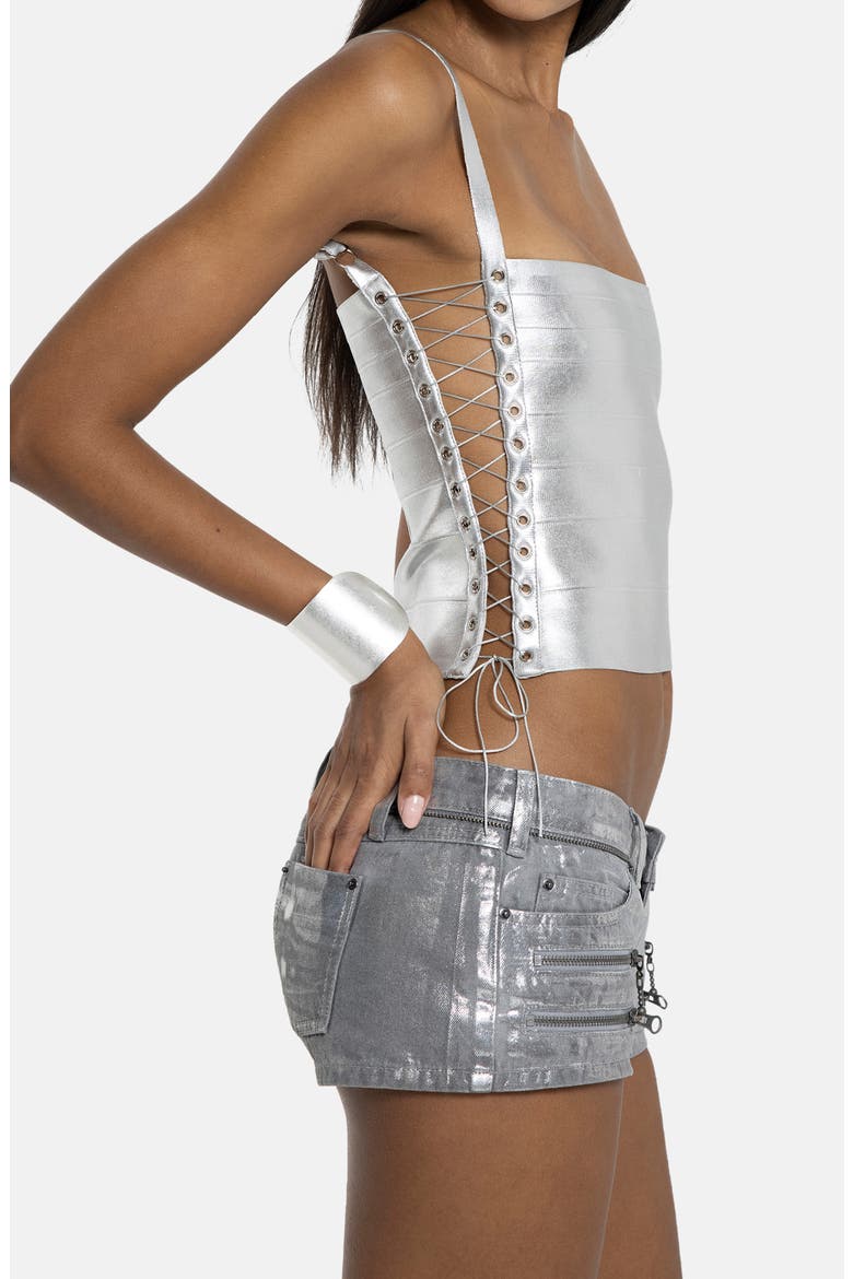 Bandage Corset Top, Alternate, color, SILVER