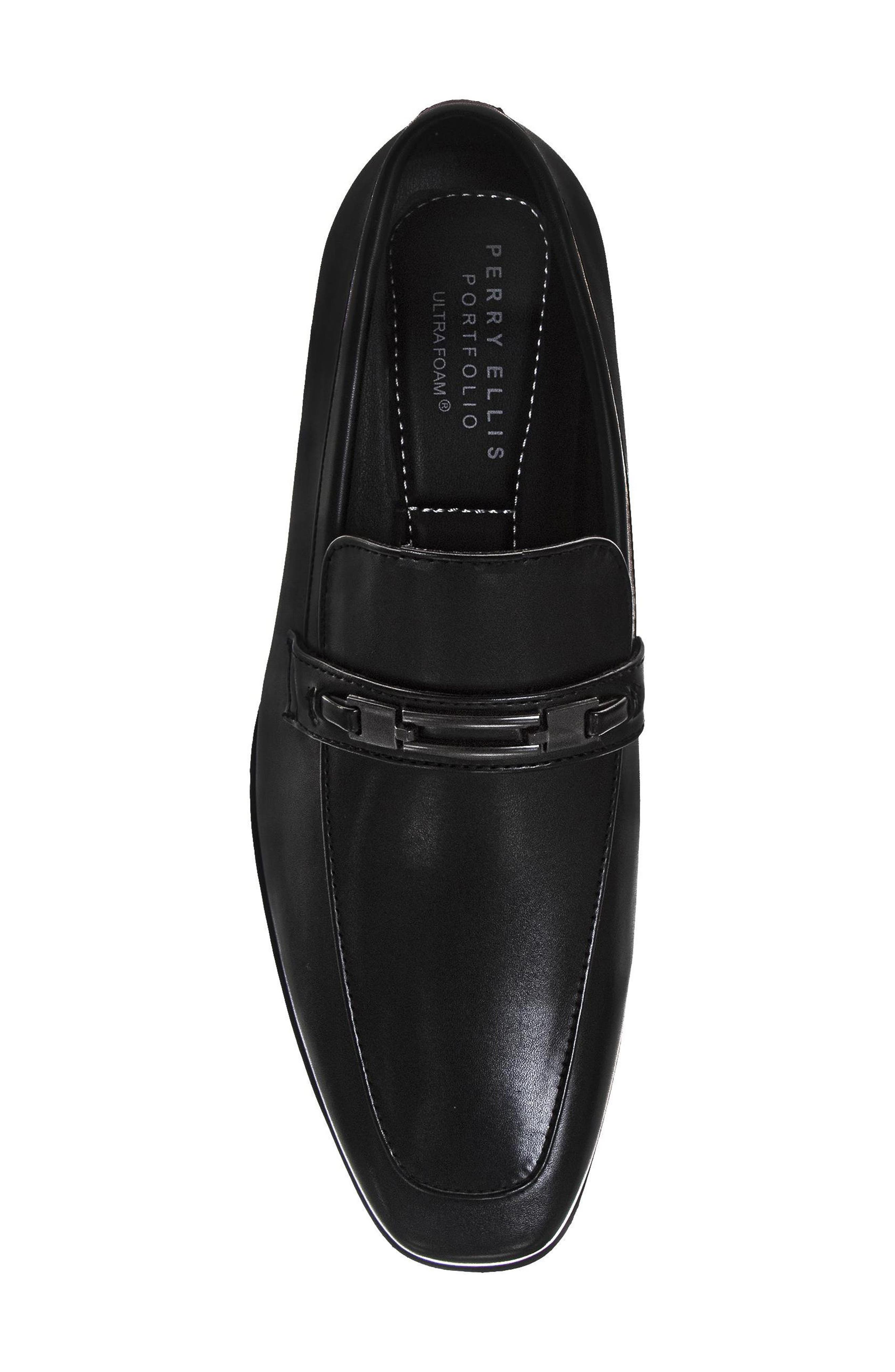 Faux Leather Bit Loafer, Alternate, color, BLACK