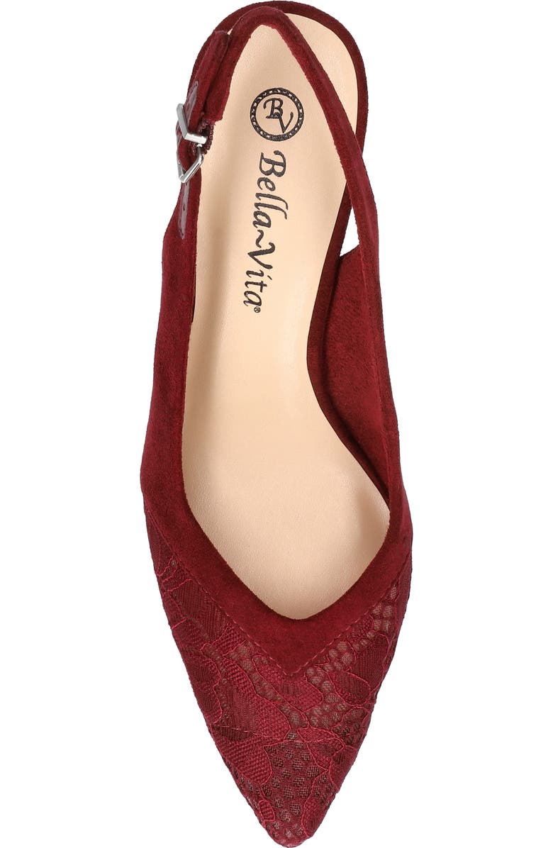 Bella Vita Marquette Slingback Kitten Heel Pump, Alternate, color, Burgundy Suede