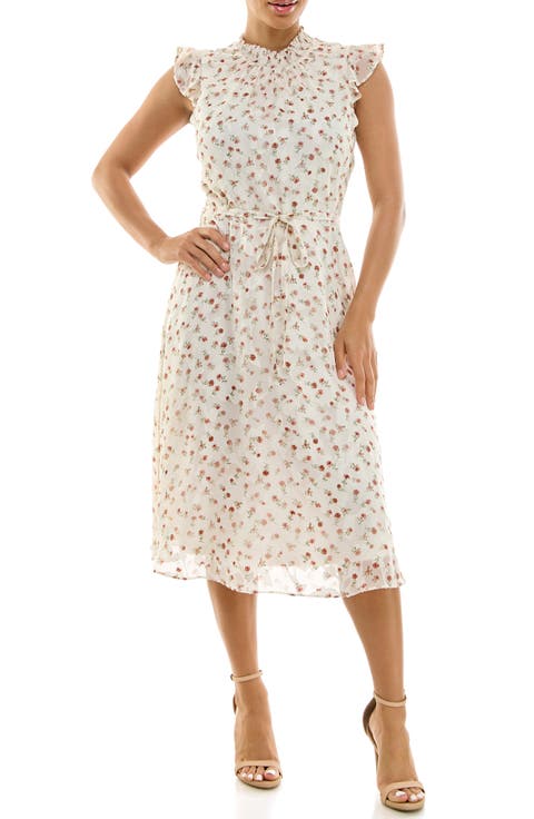Smock Chiffon Midi Dress