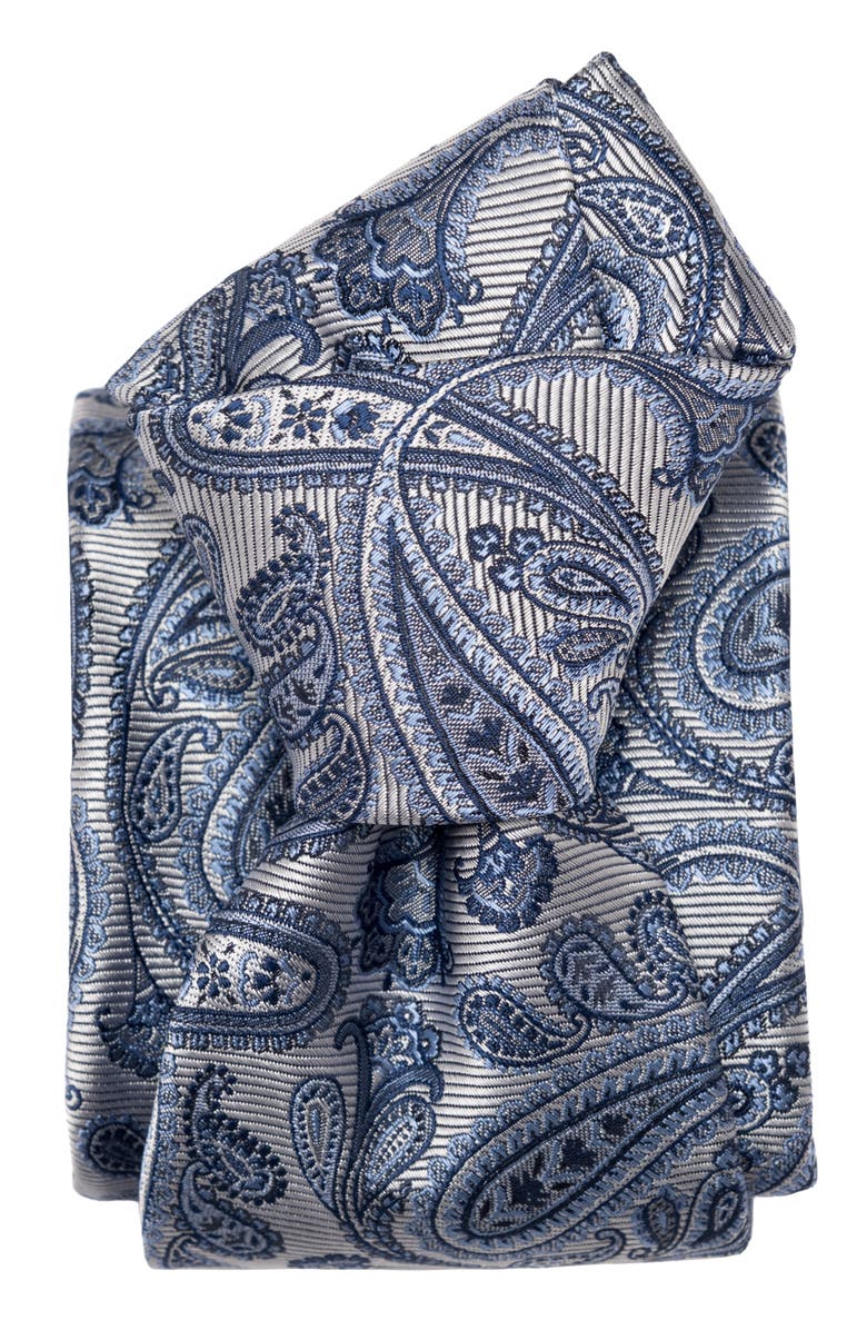 Elizabetta Palermo - Extra Long Silk Jacquard Tie for Men, Alternate, color, Grey