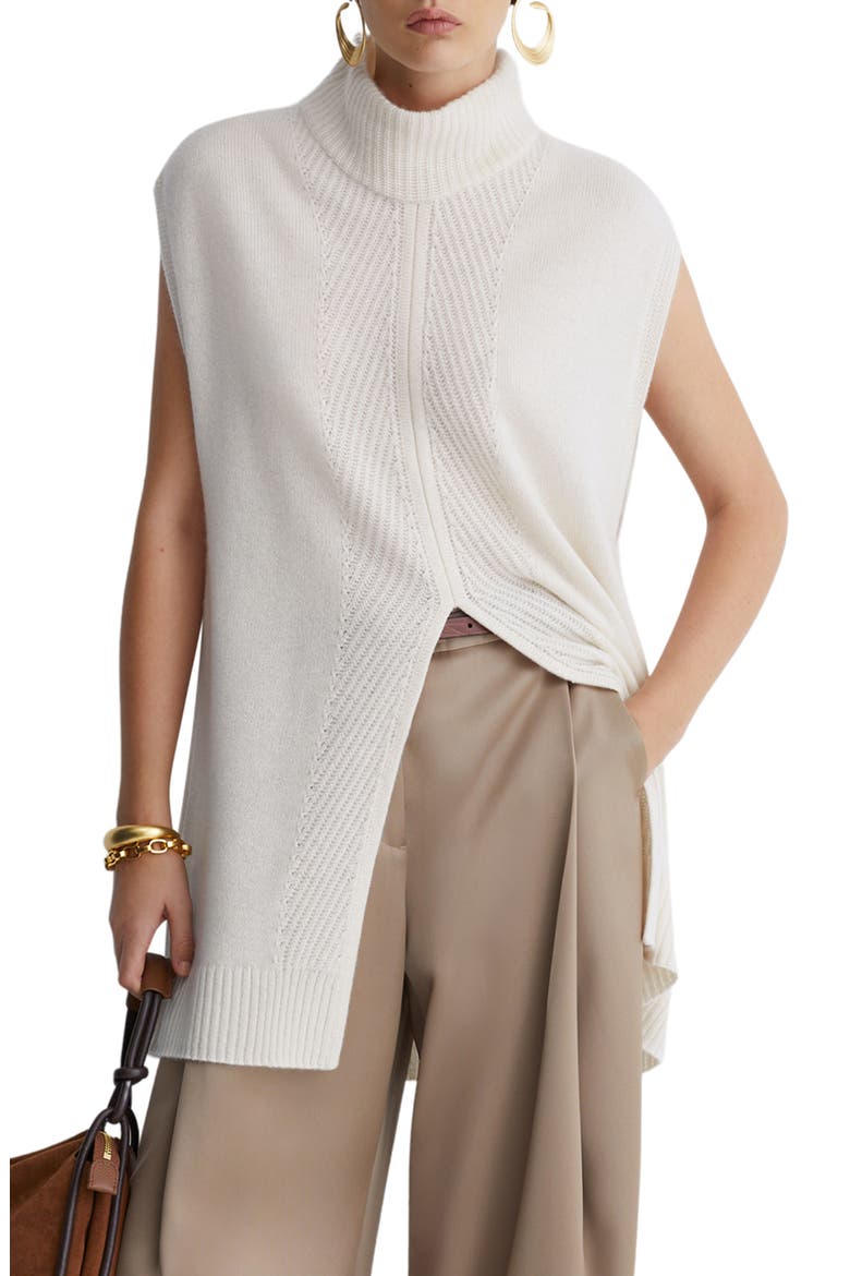 Piper Cashmere Sleeveless Mock Neck Top, Main, color, IVORY
