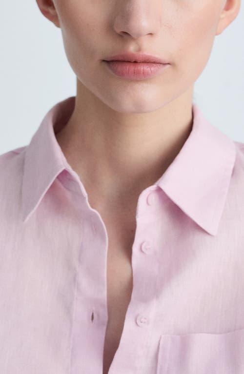 Mango Pocket Linen Shirt Lilac In Lilac