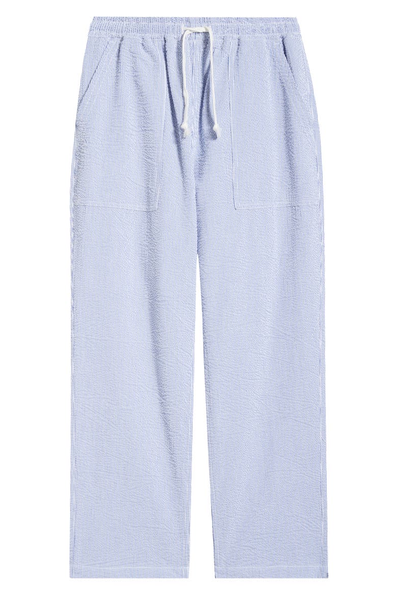 Seersucker Drawstring Chef Pants, Alternate, color, NAVY STRIPE