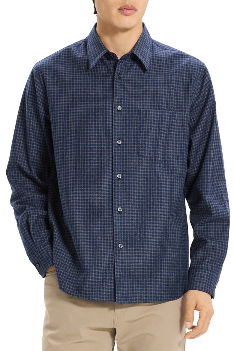 Weekend Woods Check Cotton Button-Up Shirt, Main, color, BALTIC MULTI - ZCI