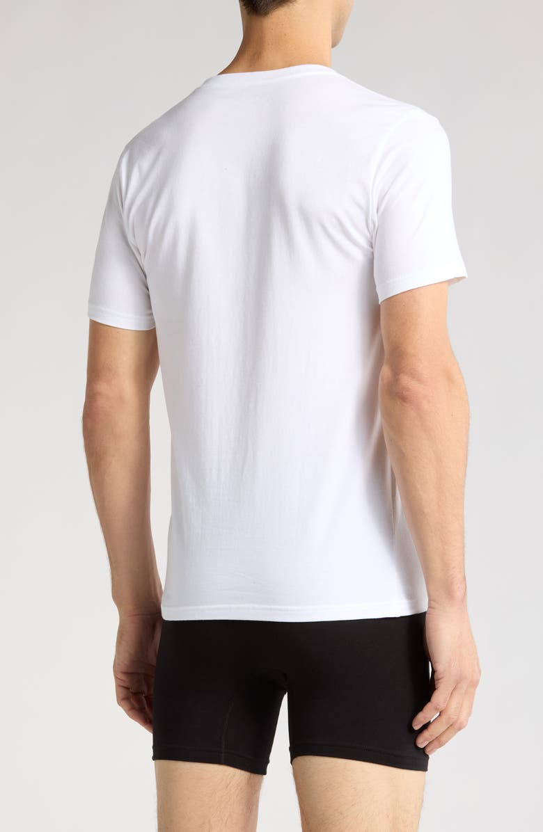 NORDSTROM RACK Stretch Cotton Slim Fit 3-Pack V-Neck Undershirts, Alternate, color, White