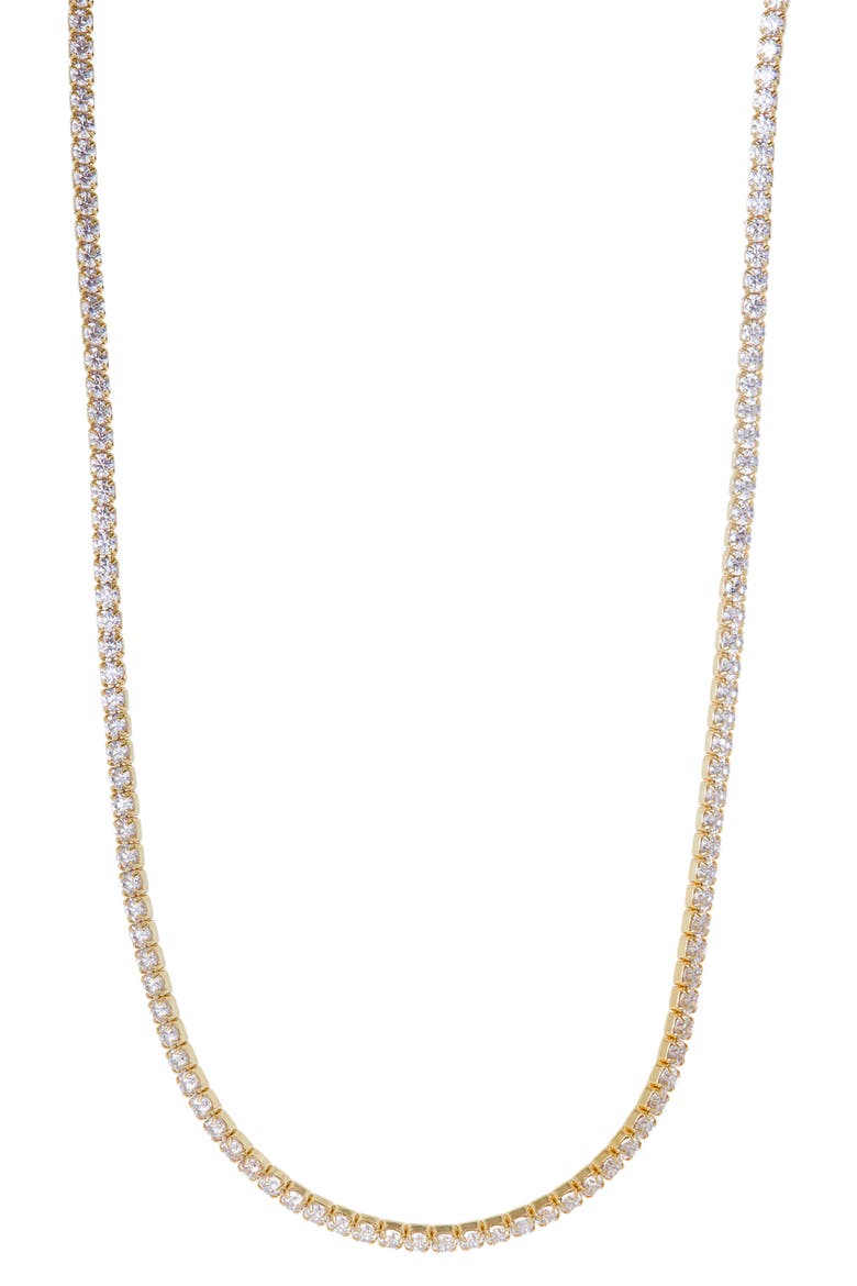 Cubic Zirconia Tennis Necklace, Main, color, GOLD