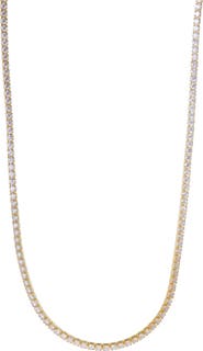 Argento Vivo Sterling Silver Cubic Zirconia Tennis Necklace