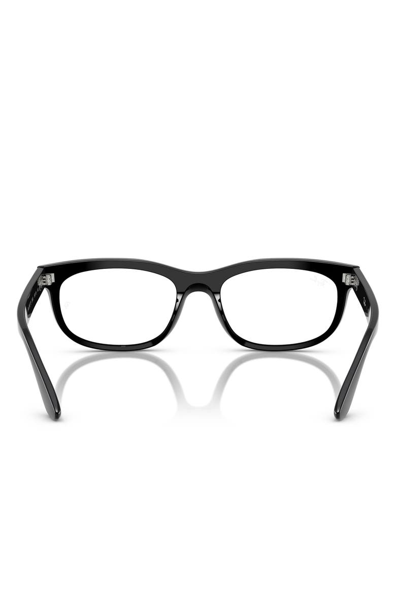 Ray-Ban 54mm Rectangular Pillow Optical Glasses, Alternate, color, Black