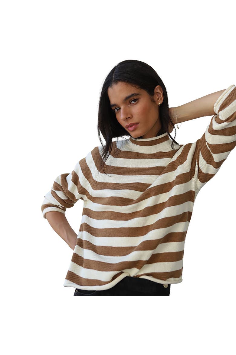The Mock Neck Long-Sleeve Top - Women's, Alternate, color, Ginger Root