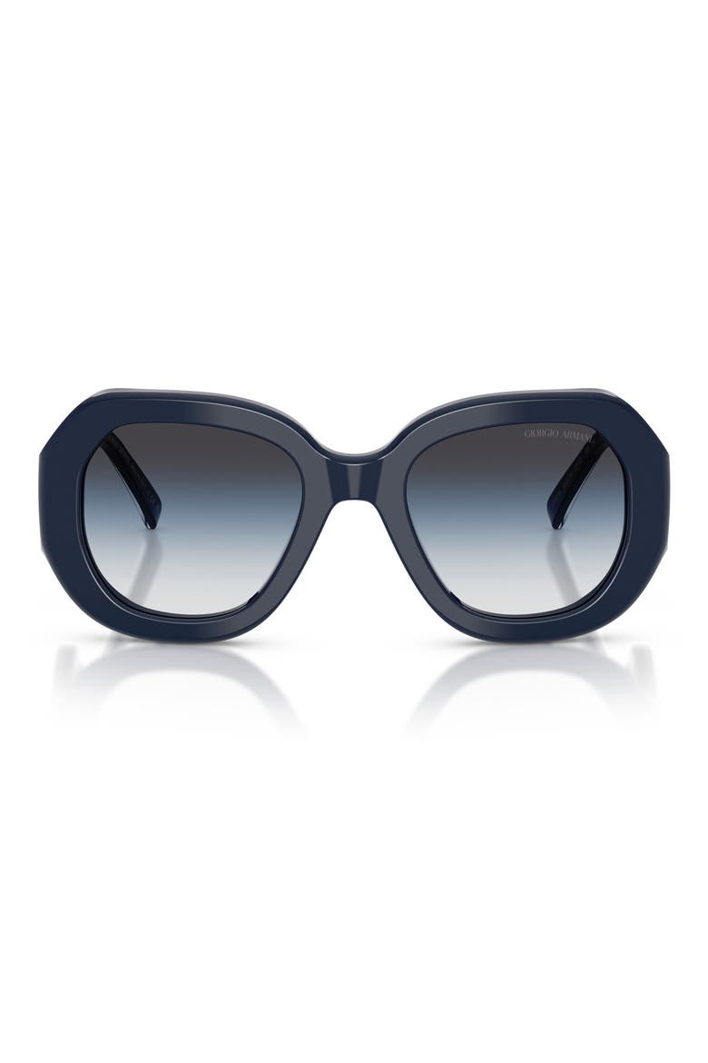51mm Gradient Square Sunglasses, Main, color, BLUE / GREY BLUE BLACK