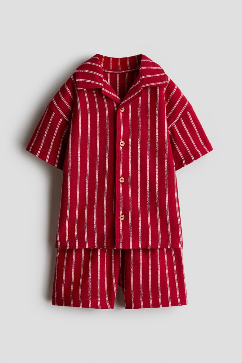 2-piece Cotton Jersey Set, Main, color, Red/white striped