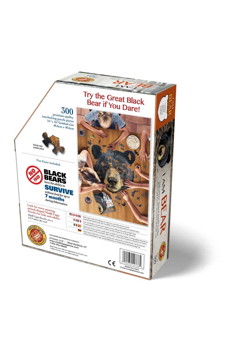 Madd Capp I Am Bear 300 Pieces Animal Shaped Jigsaw Puzzle, Alternate, color, Multicolored