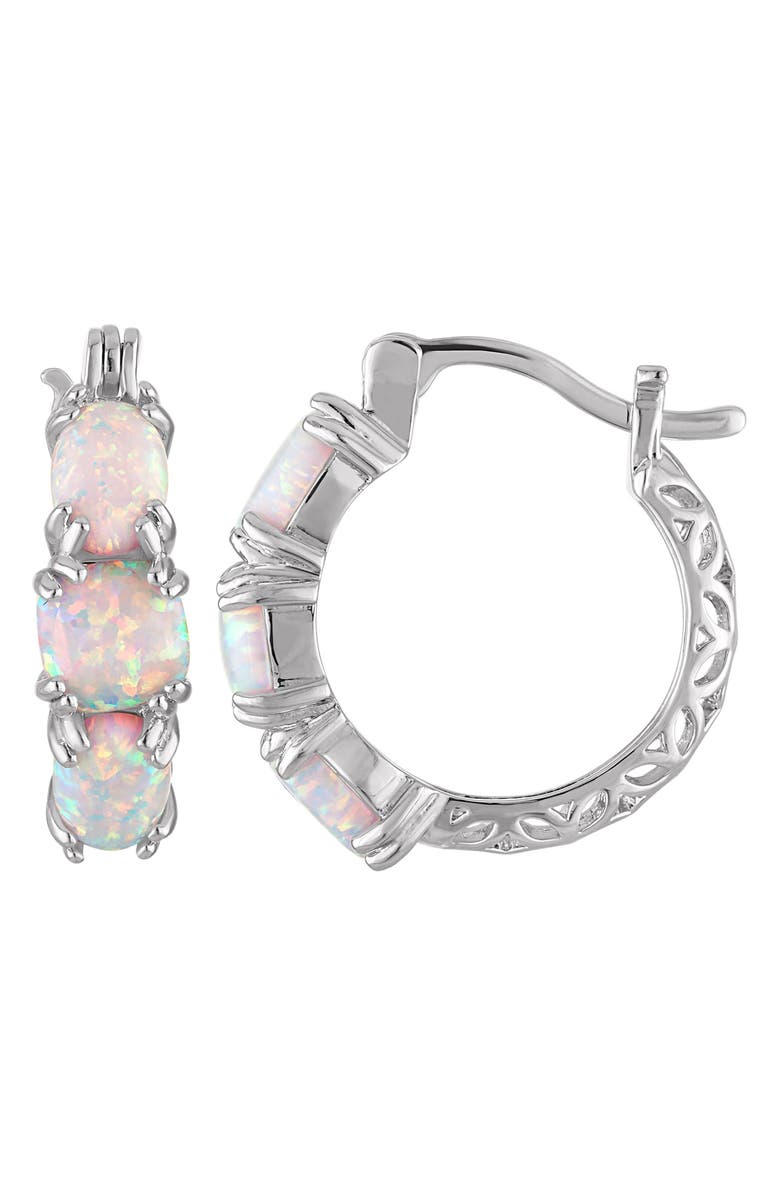 FZN Lab Grown Opal Hoop Earrings, Main, color, 