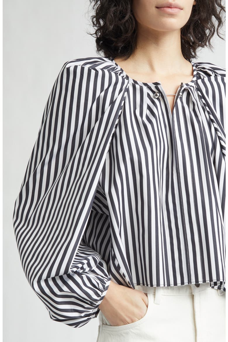 Grand Bazaar Mini Stripe Cotton Top, Alternate, color, BLACK/ WHITE STRIPE