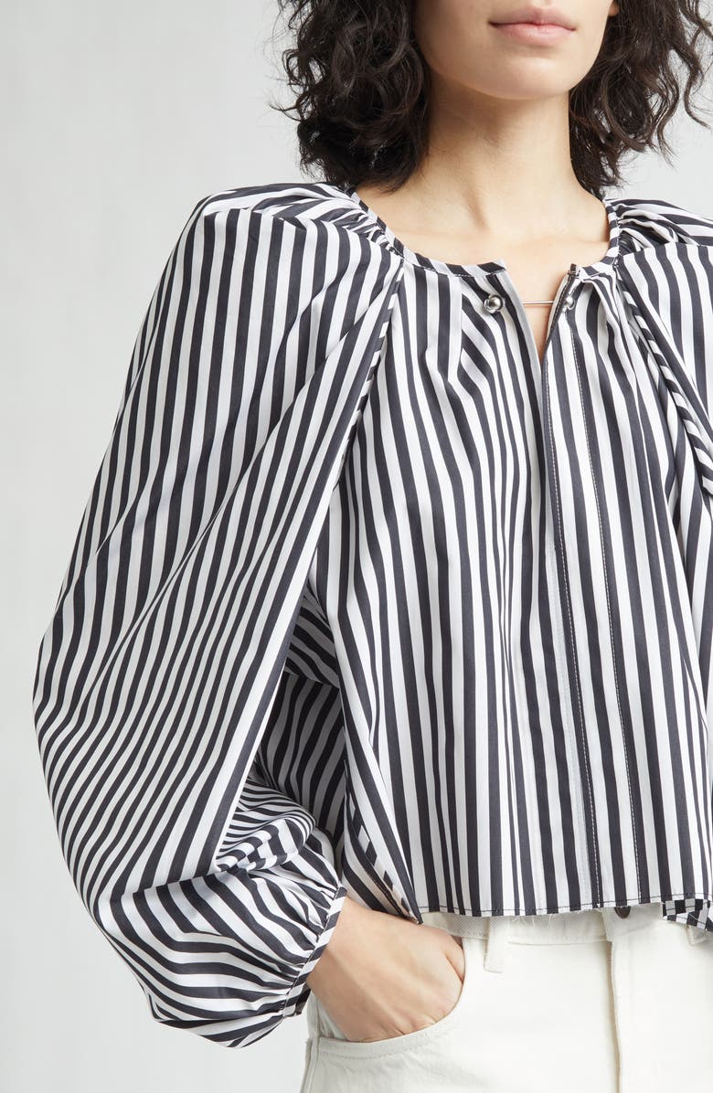 NACKIYÈ Grand Bazaar Mini Stripe Cotton Top, Alternate, color, Black/ White Stripe