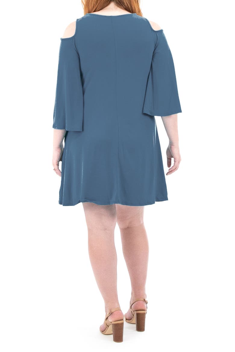 Shoulder Cutout Dress, Alternate, color, BLUE MOON