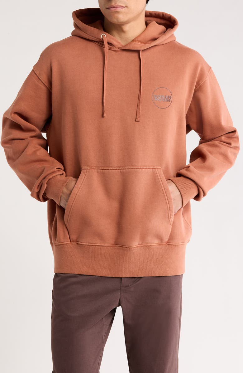 BOILER ROOM Core Logo Graphic Hoodie, Main, color, Brown