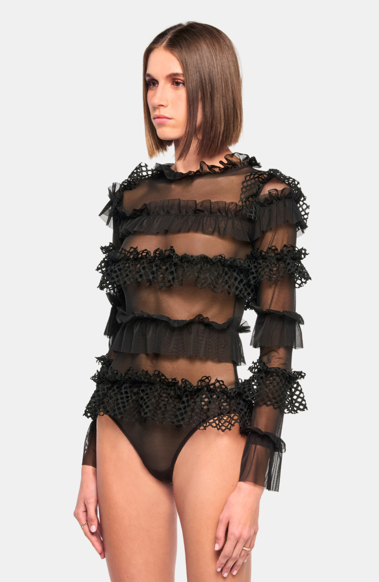 OW Collection GRACE Bodysuit, Alternate, color, Black