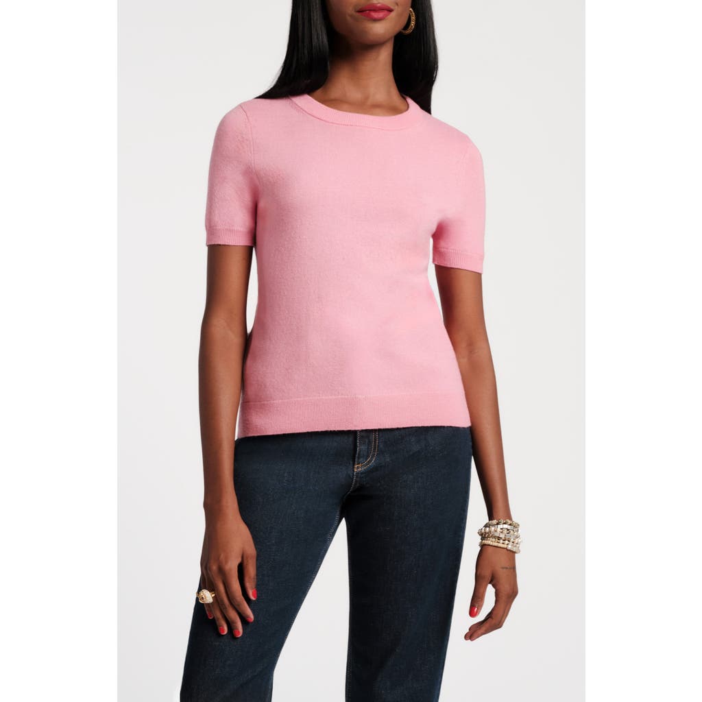 Frances Valentine Jo Knit T Wool/cotton/cashmere Blend In Pink