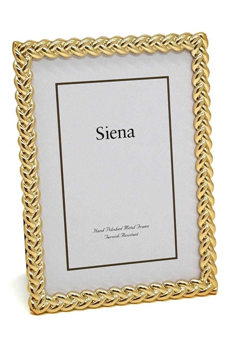 Goldtone Braid 4" x 6" Picture Frame, Main, color, GOLD