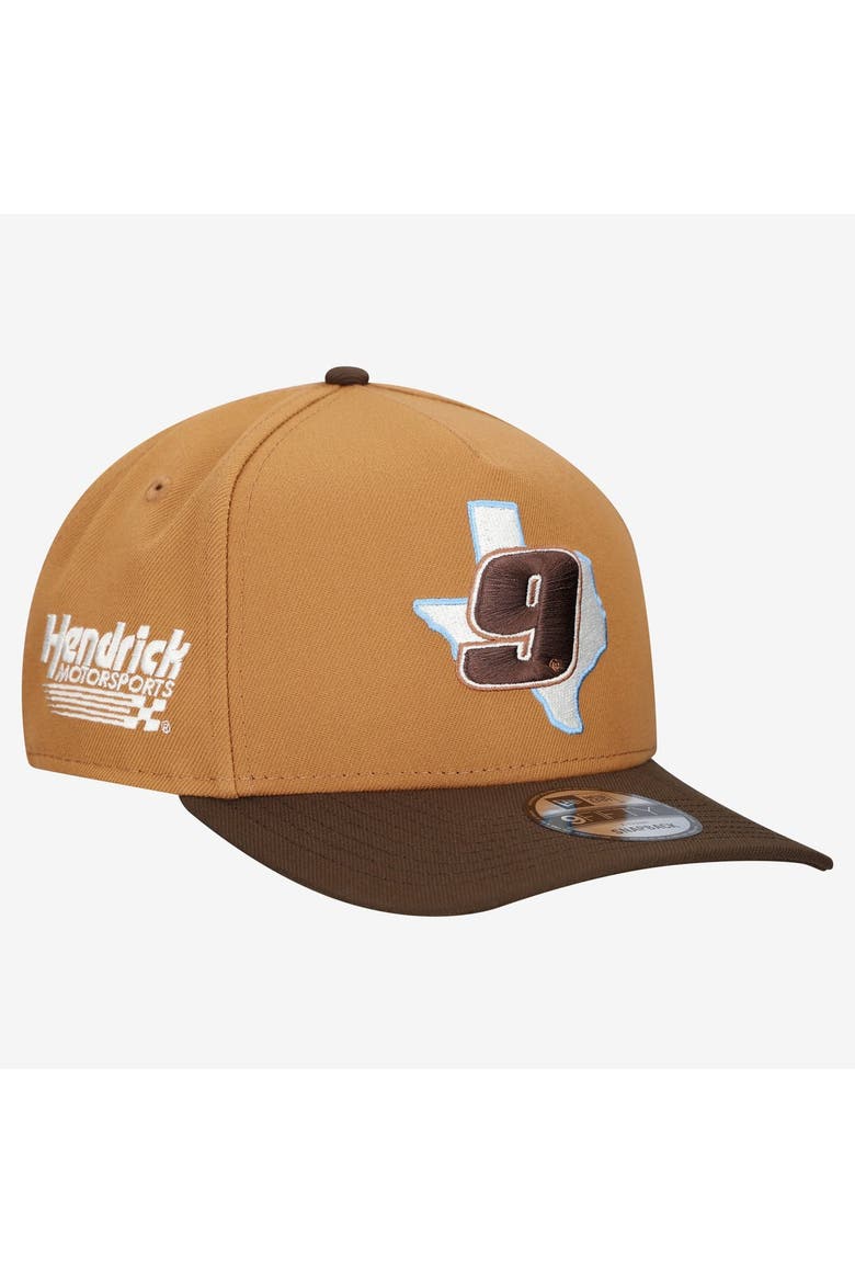 Men's New Era Brown Chase Elliott A-Frame 9FIFTY Snapback Hat, Main, color, Brown