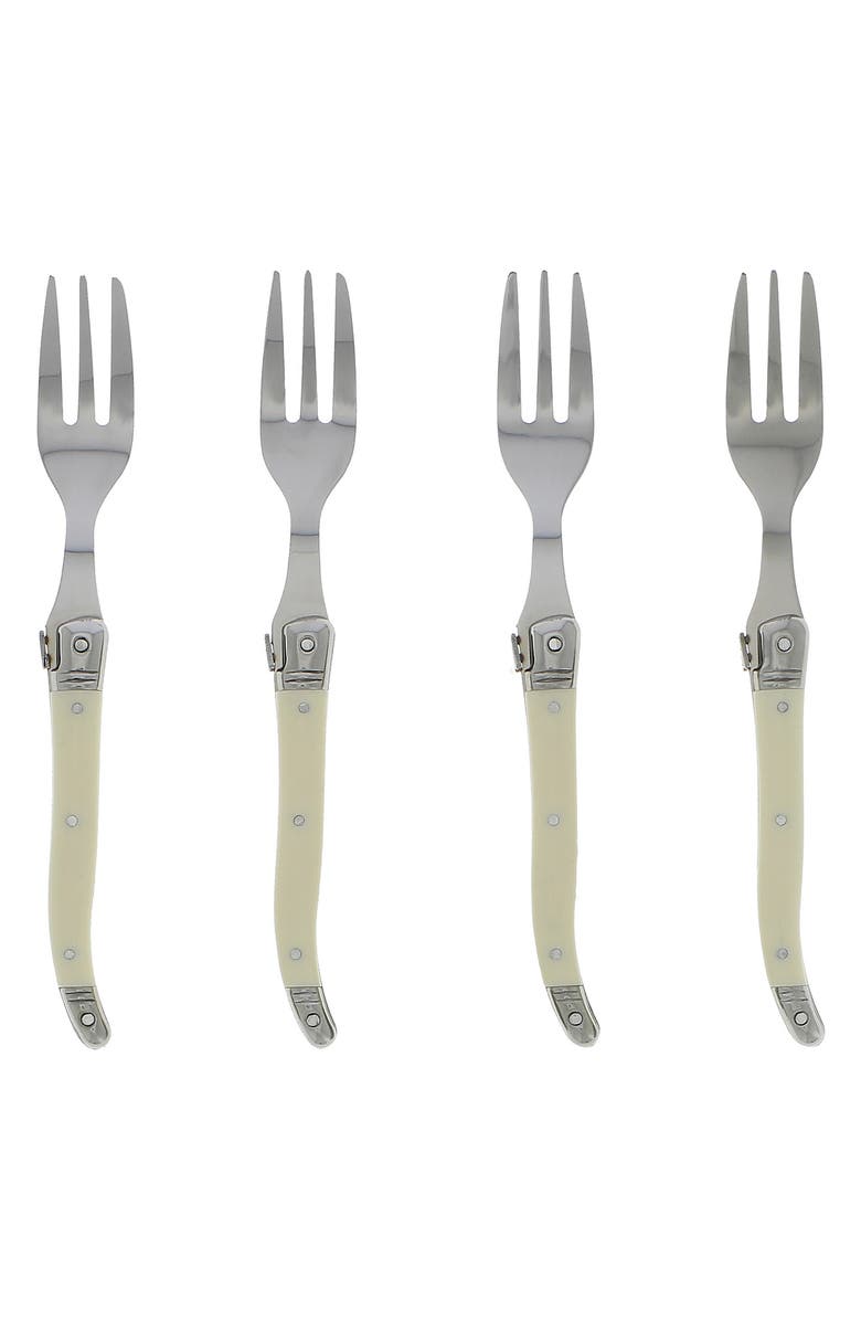 FRENCH HOME Laguiole Cake Fork - Set of 4, Main, color, Ivory