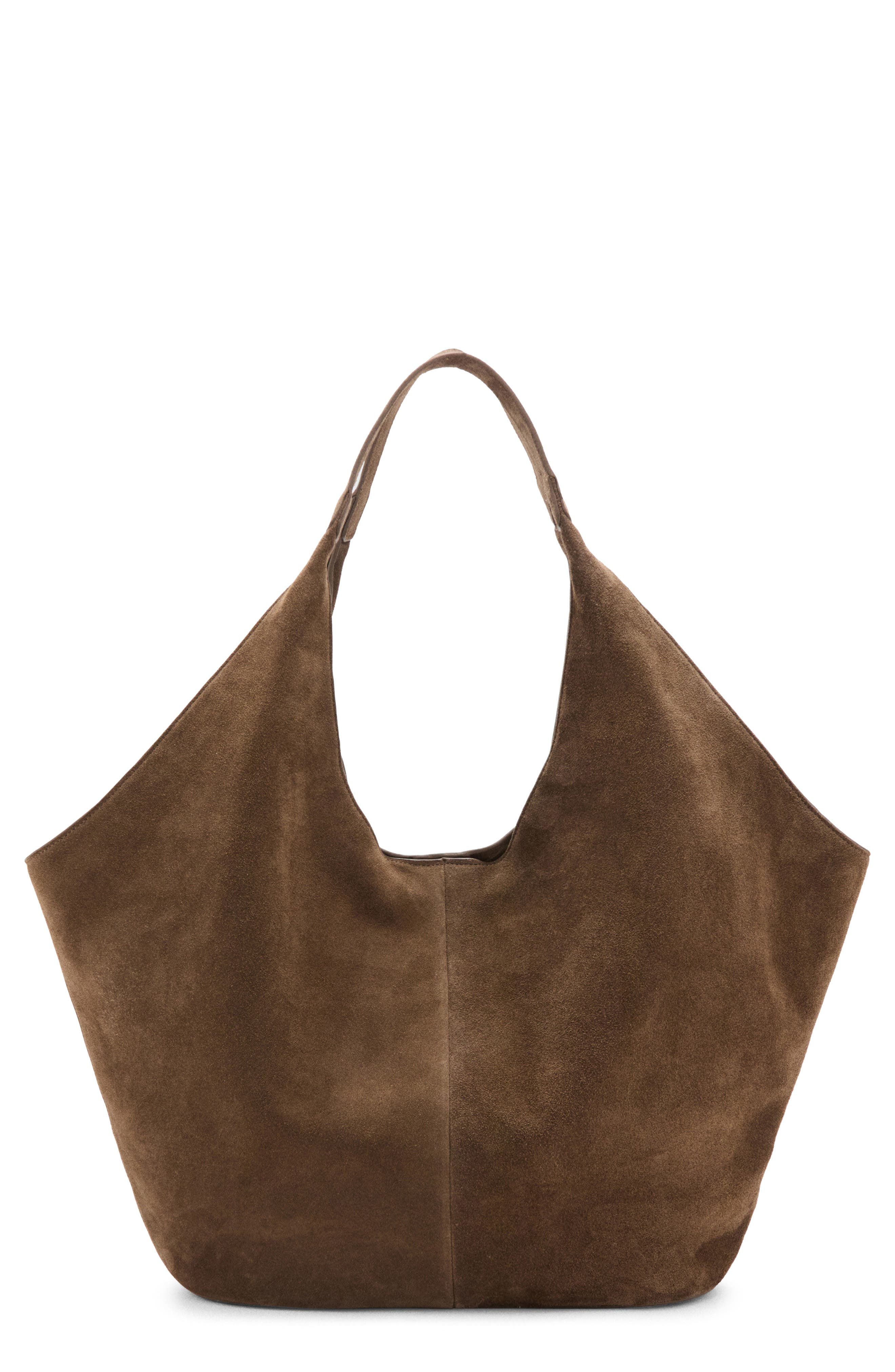 MANGO Suede Shoulder Bag, Main, color, 