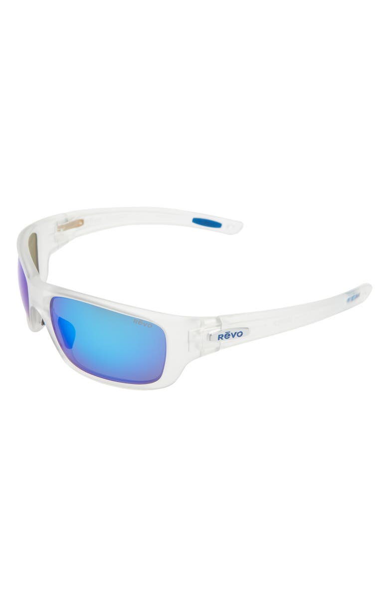 Revo Jasper 61mm Rectangular Polarized Sunglasses, Alternate, color, Matte Crystal/ H2o Blue