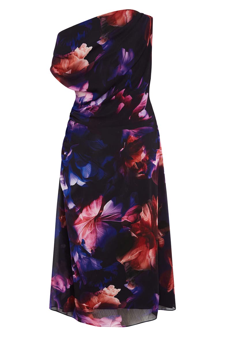 Vivid Floral One-Shoulder Maxi Dress, Alternate, color, VIVID FLORAL