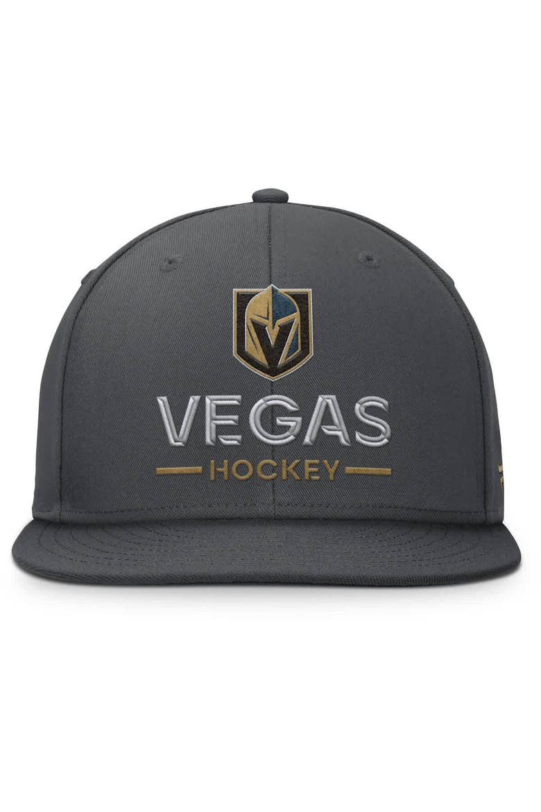 Men's Fanatics Charcoal Vegas Golden Knights Authentic Pro Rink Lockup Snapback Hat, Alternate, color, Charcoal