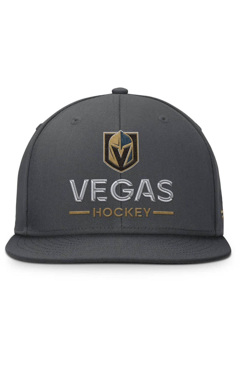 FANATICS Men's Fanatics Charcoal Vegas Golden Knights Authentic Pro Rink Lockup Snapback Hat, Alternate, color, Charcoal