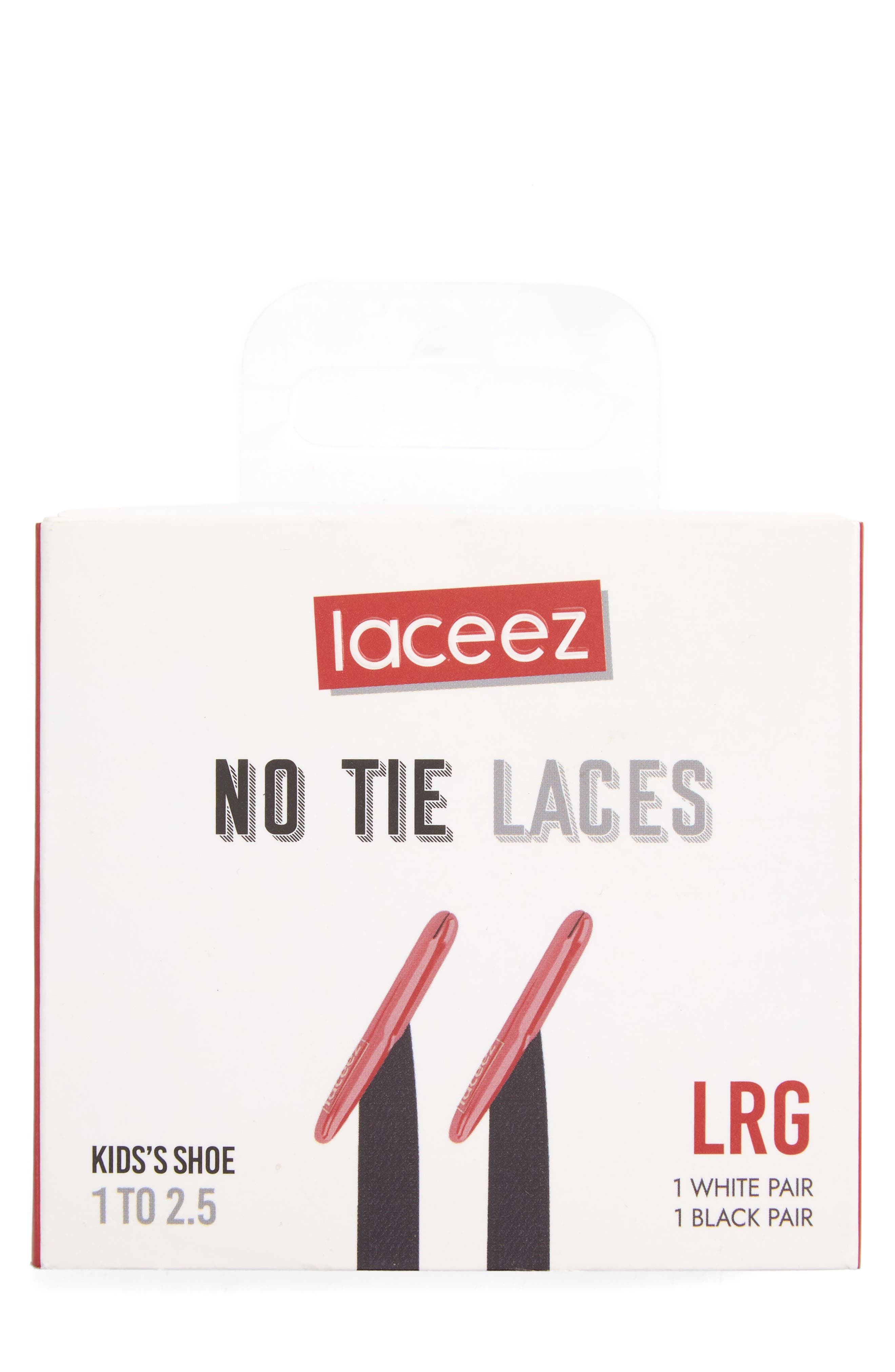 Kids' 2-Pack No-Tie Shoelaces, Main, color, BLACK AND WHITE