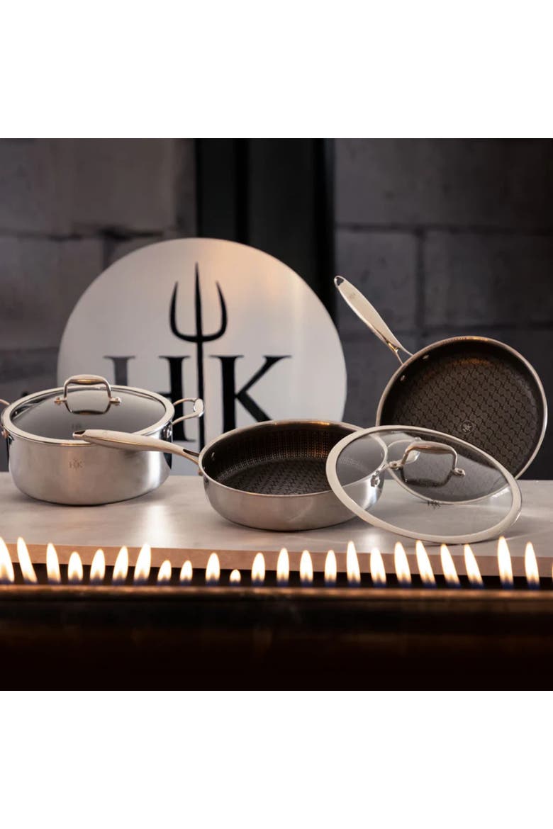 Tri-Clad SS Hybrid 5 Piece Cookware Set, Alternate, color, Black/SS