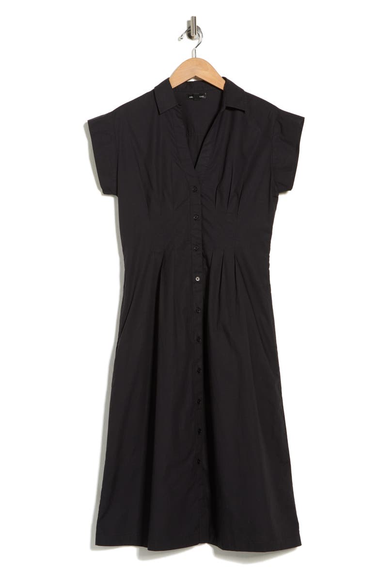 Tia Short Sleeve Dress, Alternate, color, BLACK