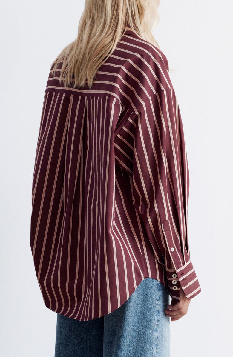 & Other Stories Stripe Oversize Cotton Button-Up Shirt, Alternate, color,