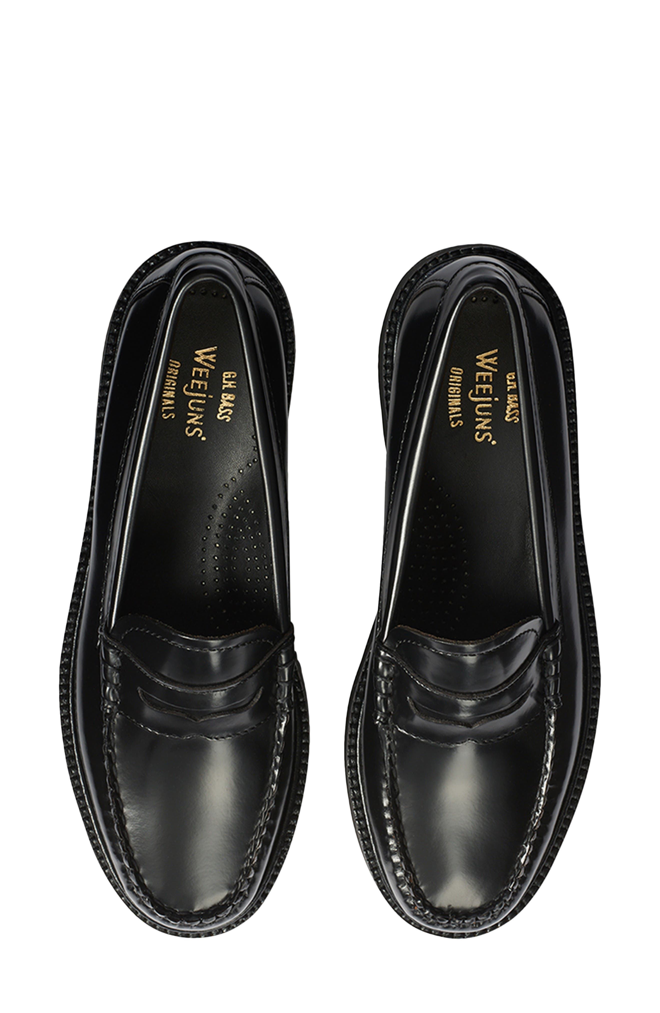 G.H.BASS Whitney Super Lug Sole Penny Loafer, Alternate, color, Black