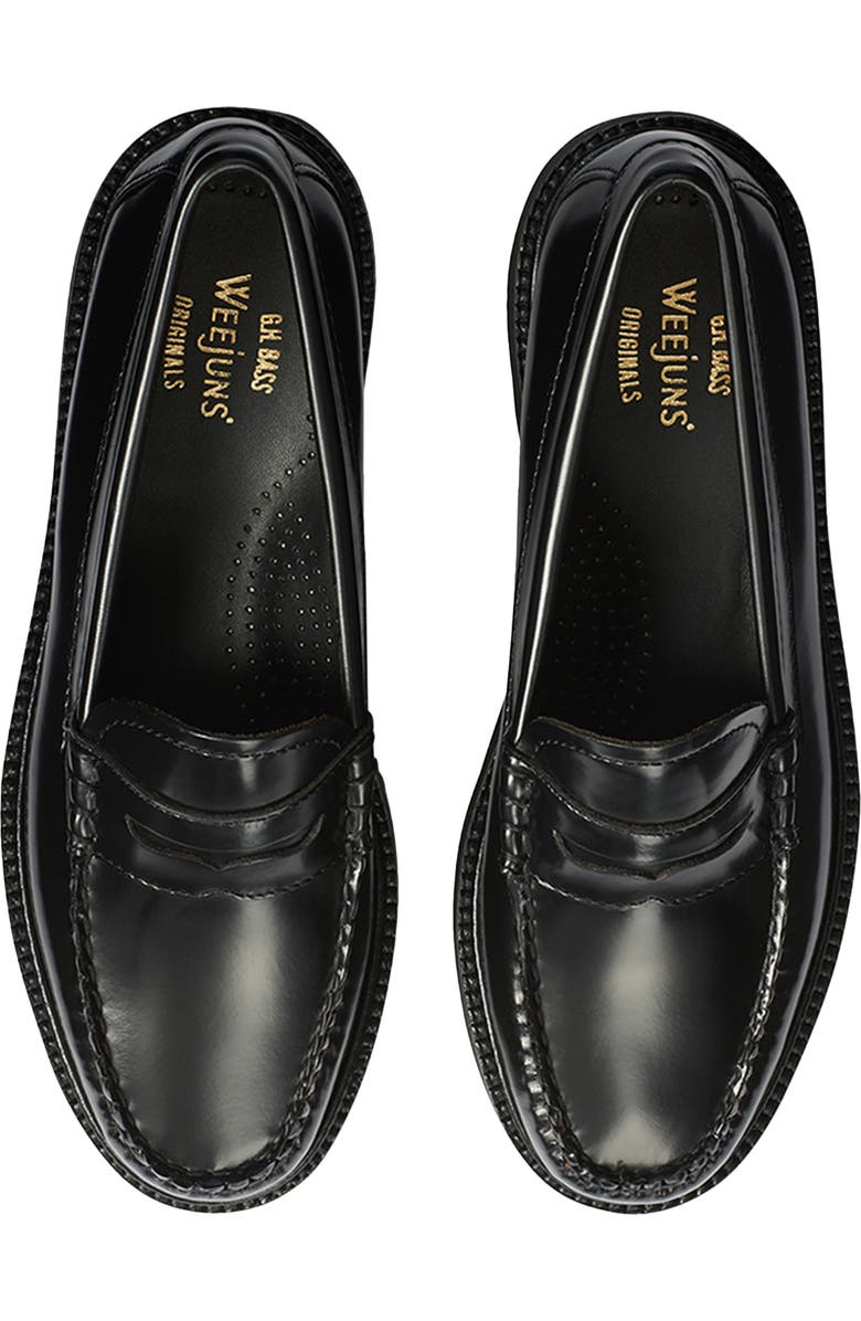 G.H.BASS Whitney Super Lug Sole Penny Loafer, Alternate, color, Black