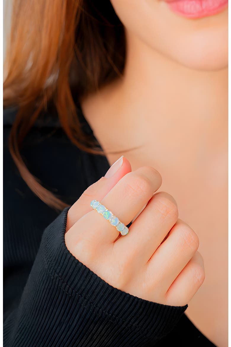 Blue Opal Eternity Ring, Alternate, color, Gold