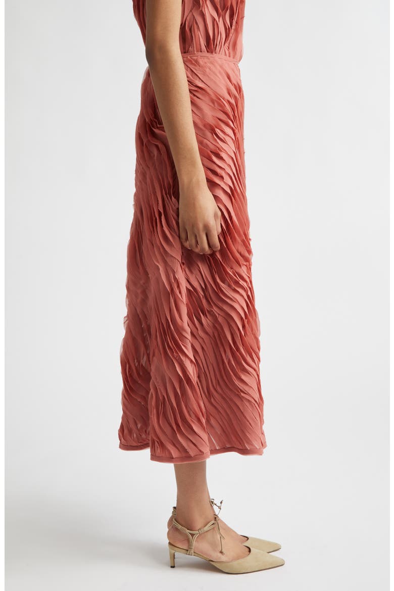 Amiko Tiered Midi Skirt, Alternate, color, CHESTNUT